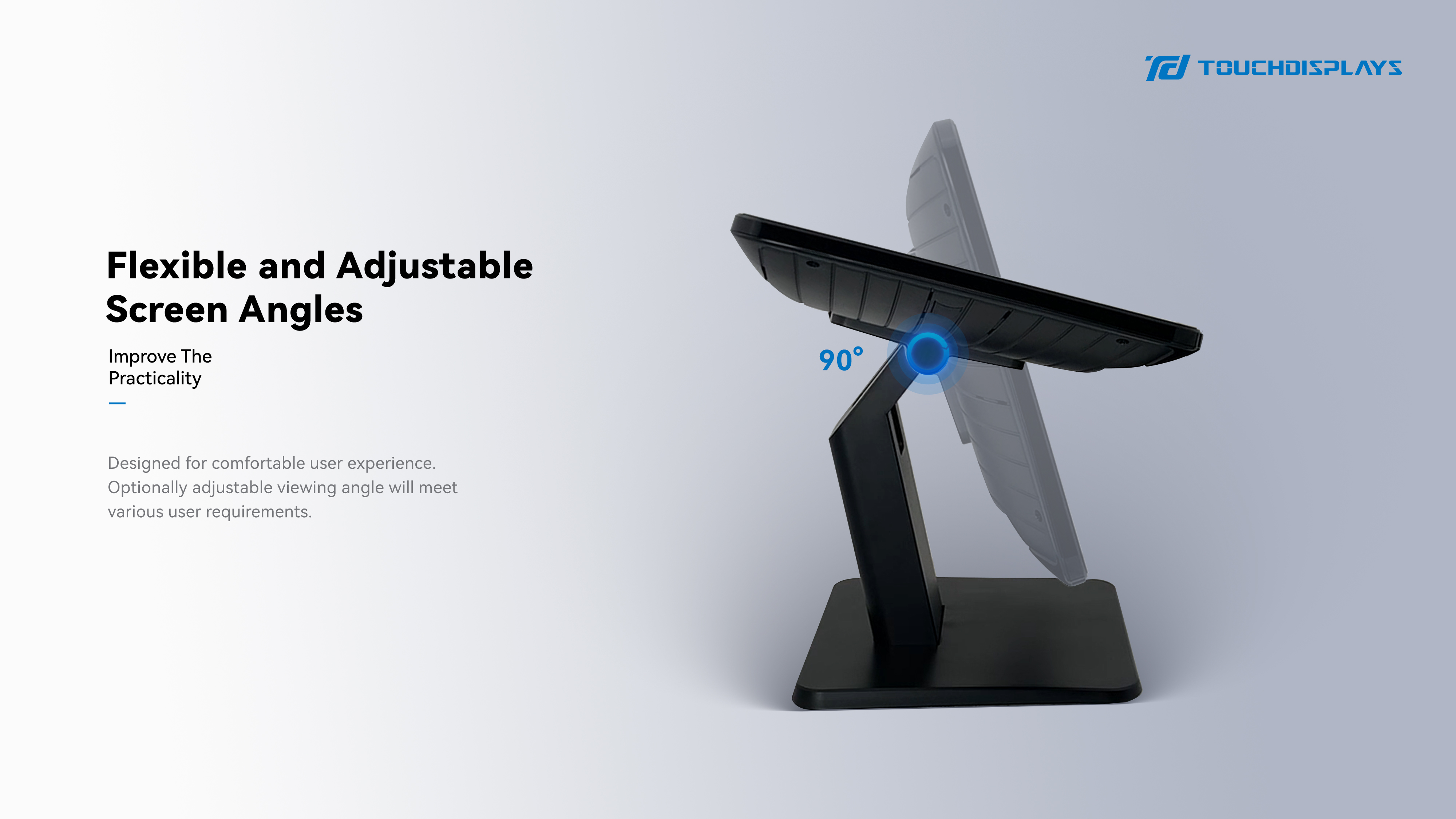 pos ebute pẹlu adijositabulu iboju awọn agbekale